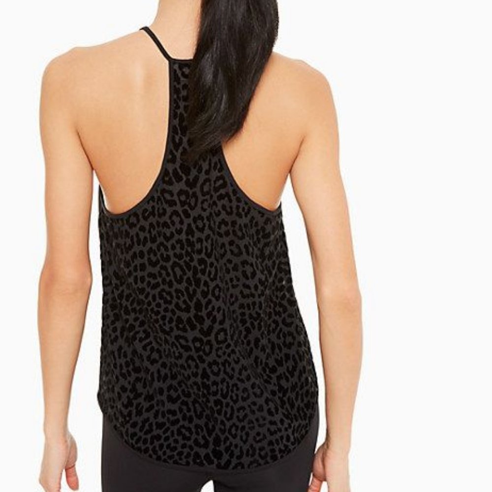 Kate Spade Leopard Print Mesh Tank Active Racerbac - Picture 1 of 8